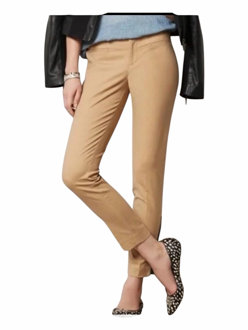Cartonnier Charlie Ankle Anthologie Cotton SkAnkle Pants Size 10 Khaki/Camel Tan